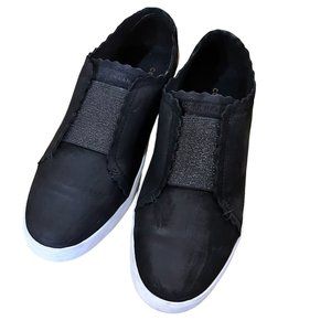 Cole Haan Black Faux Suede Slip on Tennis Shoes Size 8.5